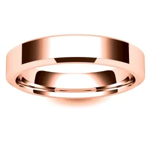 Chamfered Edge Rings Wedding - Rose Gold 